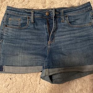 Medium wash denim shorts